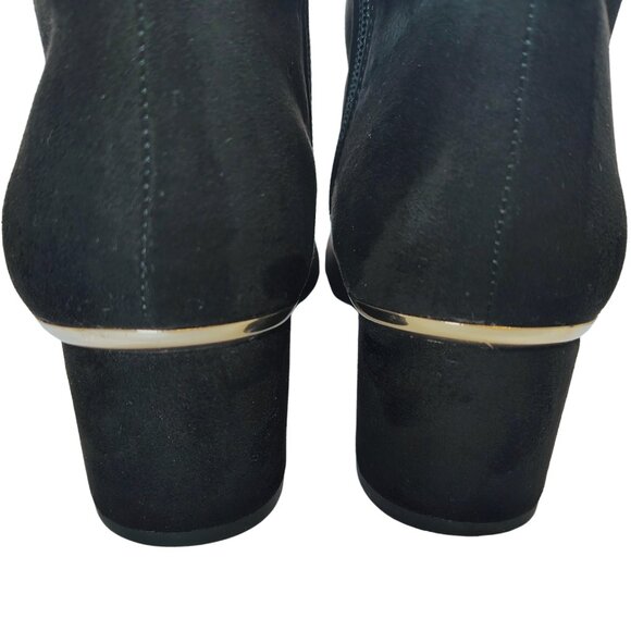 Liz Claiborne Goldie Black Block Heel Booties 8.5 | Zip Ankle Boots - Picture 5 of 9